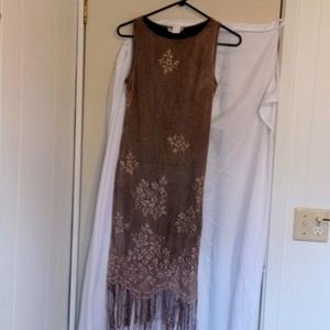 90s sleeveless dress with fringe